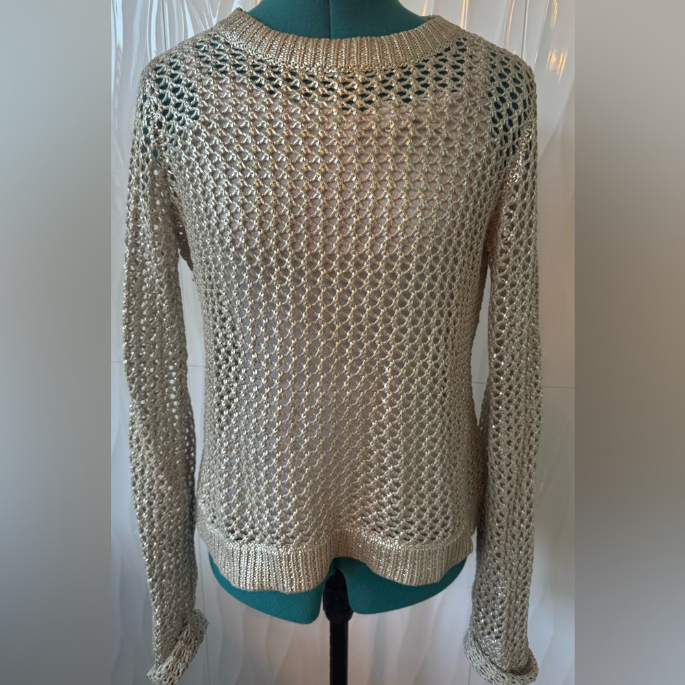 KENNETH COLE loose weave gold sweater, sz. S